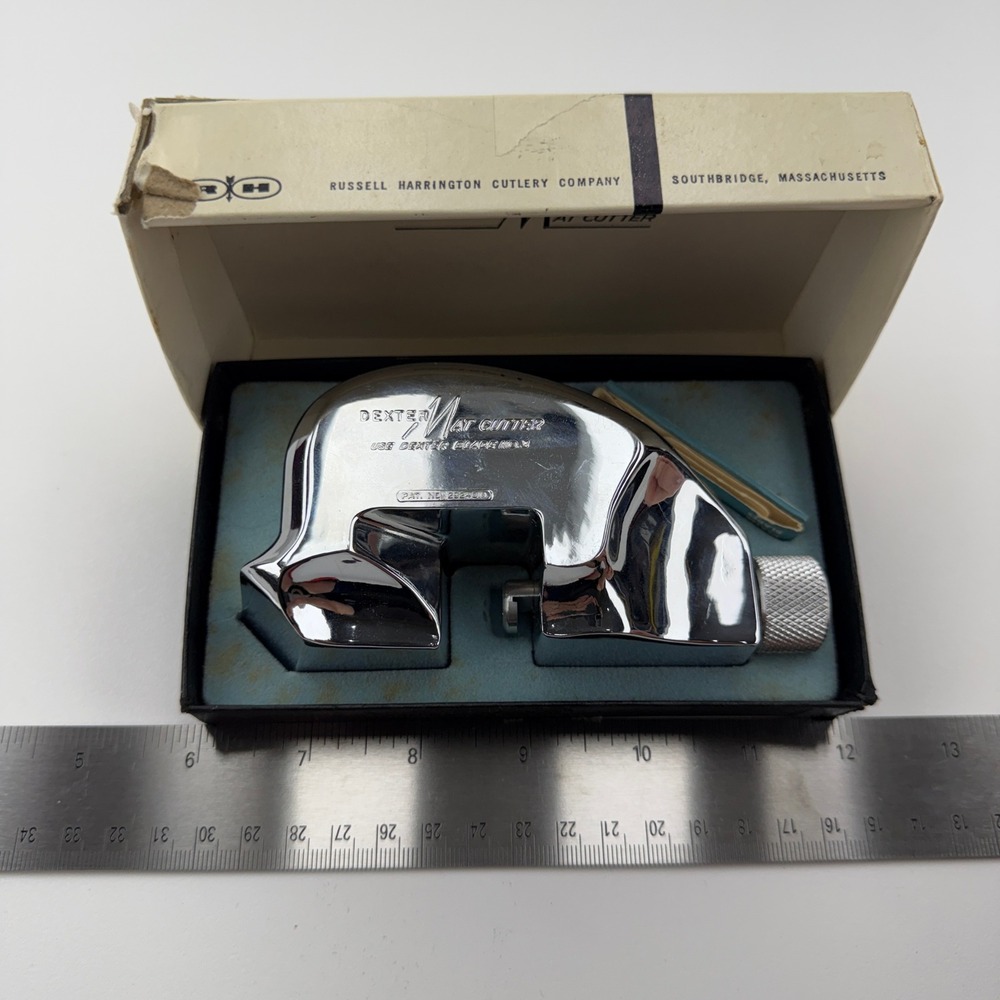 Vintage Dexter Mat Cutter Russell Harrington Cutlery Chrome Framing Tool‎ Boxed